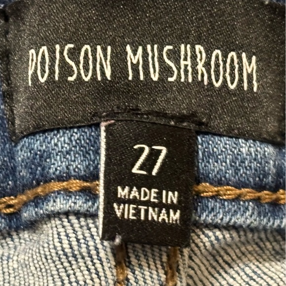 Classic Blue Skinny Jeans with Raw Hem - Picture 4 of 11